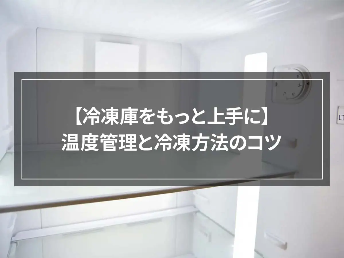 冷凍庫の温度管理と冷凍方法のコツ｜冷凍庫と冷蔵庫の設定温度の違いを解説